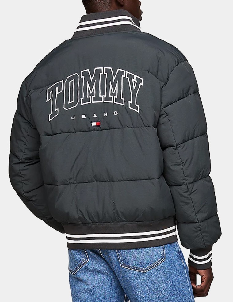 Caçador TOMMY JEANS varsity relaxed puffer jacket new charcoal